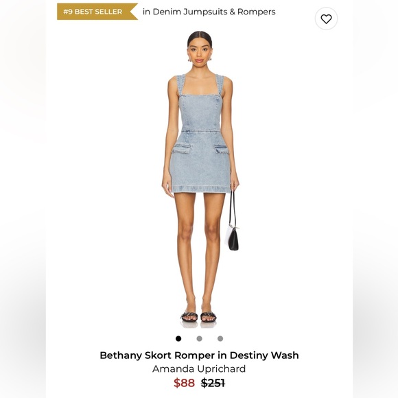 Amanda Uprichard Bethany Skort Romper in Destiny Wash - Picture 4 of 8